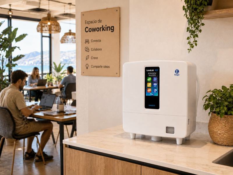 Ionizador de agua en un espacio de coworking